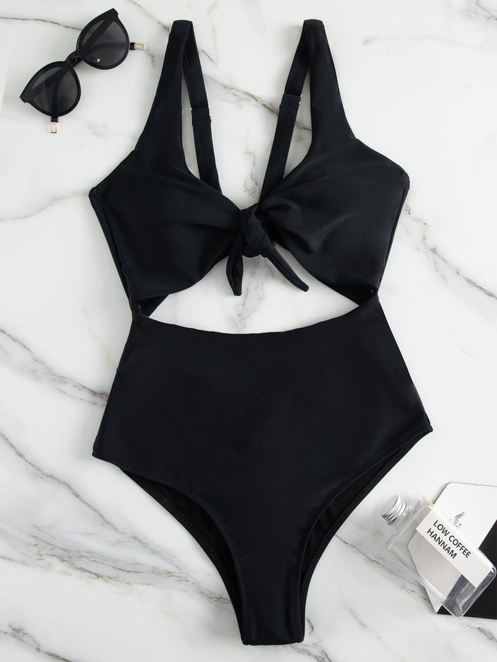 Damen Triangel-Bikini-Set mit verstellbarem Knotendesign Drune