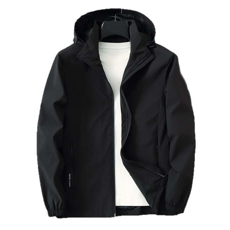 Herren Funktionale Slim‑Softshell‑Kapuzenjacke mit wasserabweisender Beschichtung und elastischen Bündchen Drune