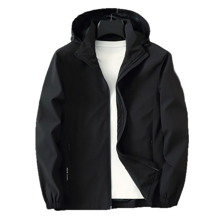 Herren Funktionale Slim‑Softshell‑Kapuzenjacke mit wasserabweisender Beschichtung und elastischen Bündchen Drune