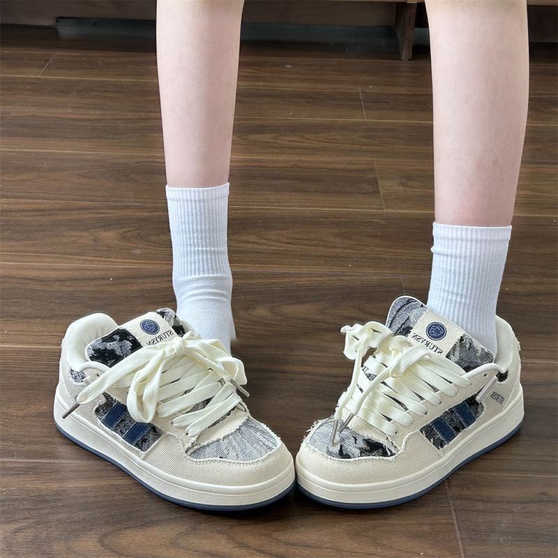 Damen Sneakers im lässigen Denim-Look mit geflochtenem Design Drune