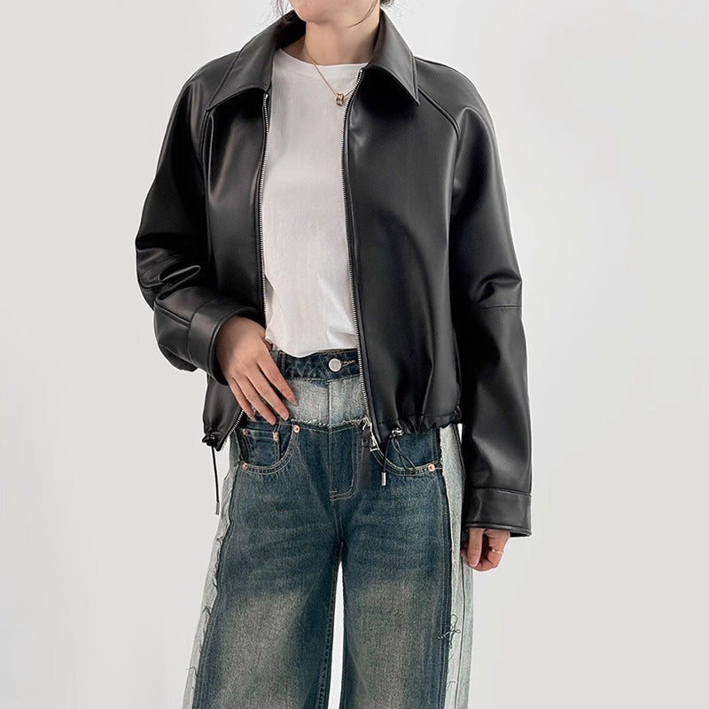 Damen Urbaner Stil Lederjacke Drune