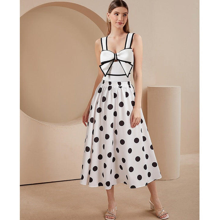 Damen Retro Badeanzug mit gepolstertem Oberteil und passendem Rock Drune