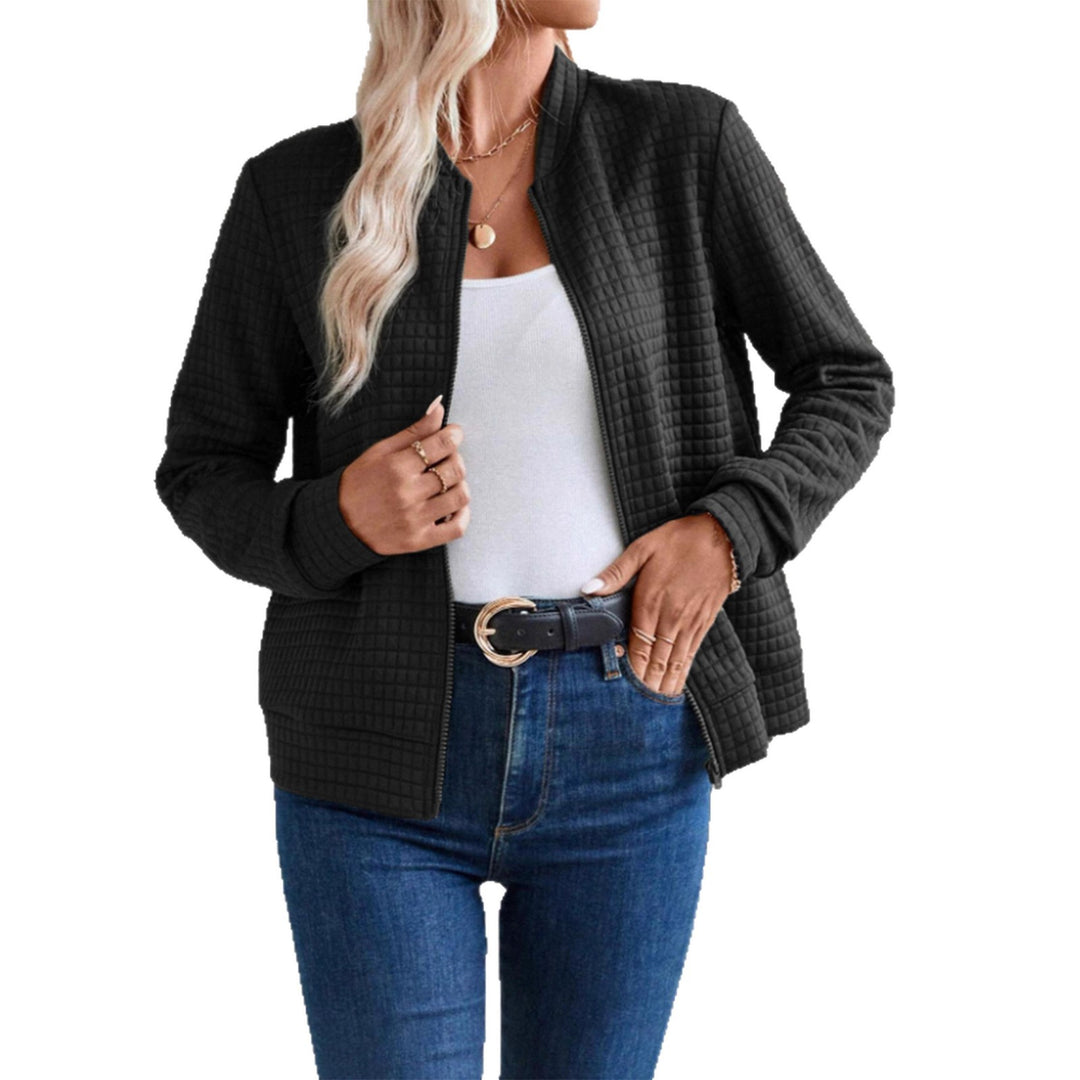 Damen modische Steppjacke mit hohen Kragen und Reißverschluss Drune