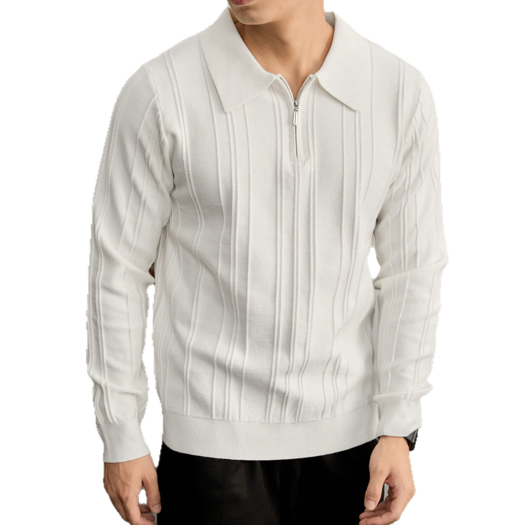 Herren Modischer Grobstrickpullover mit Reißverschluss Drune
