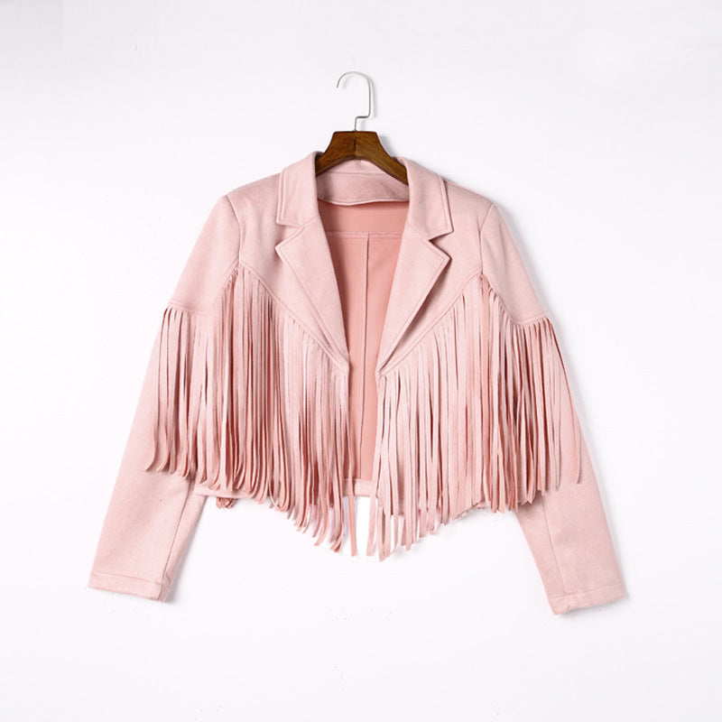 Damen Fransenjacke aus hochwertigem Suede-Mix Drune