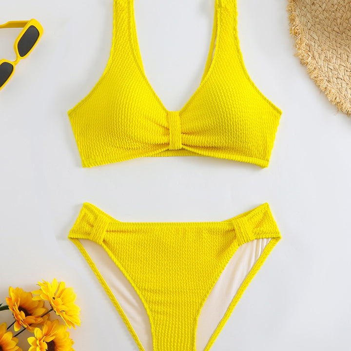 Damen Strandbikini-Set mit stylischem Wellenmuster Drune