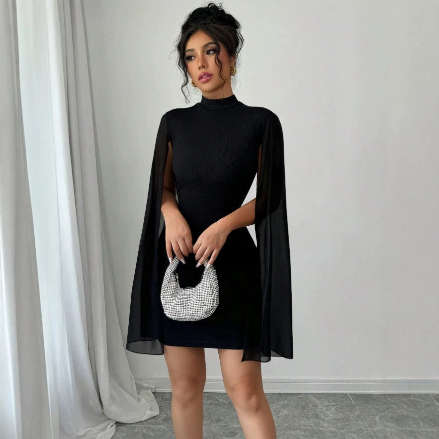Damen Kleid mit eleganten Flügelärmeln und figurbetontem Schnitt Drune