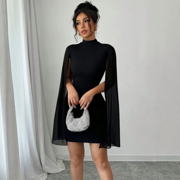 Damen Kleid mit eleganten Flügelärmeln und figurbetontem Schnitt Drune