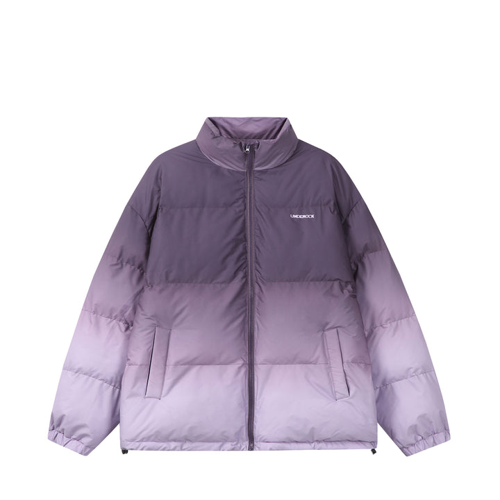Damen Kurz geschnittene wattierte Steppjacke mit hohem Funnelkragen und Ombré-Detail Drune