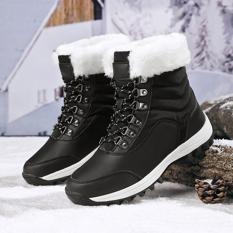 Damen Gefütterte Winterstiefelette für Schnee mit Kunstfellkragen, wasserabweisender PU‑Schutzschicht und griffiger Multiterrain‑Profilsohle Drune