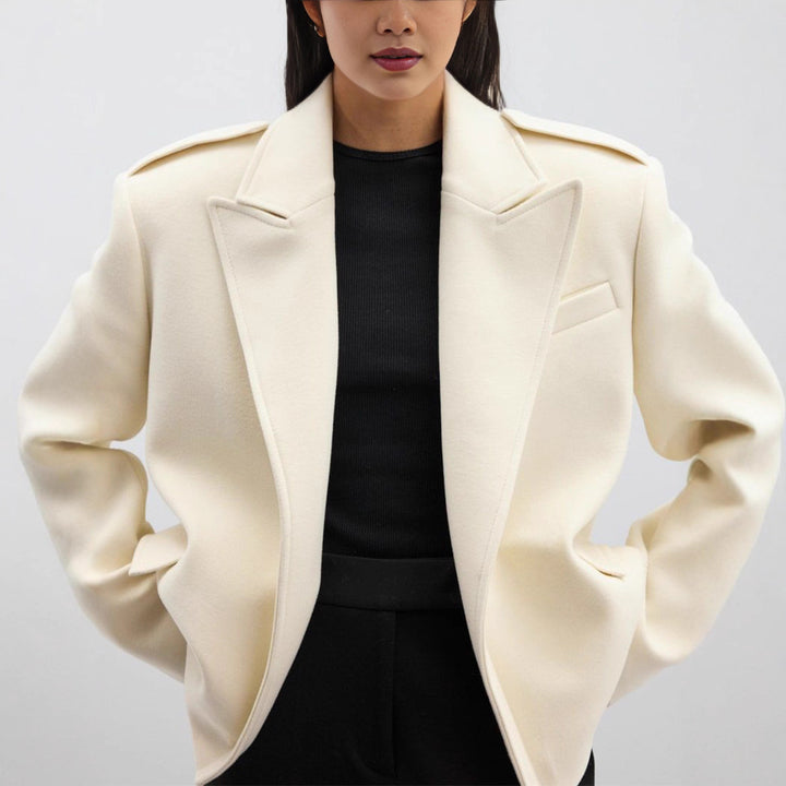 Damen Modischer Oversize-Blazer mit schmalen Revers Drune