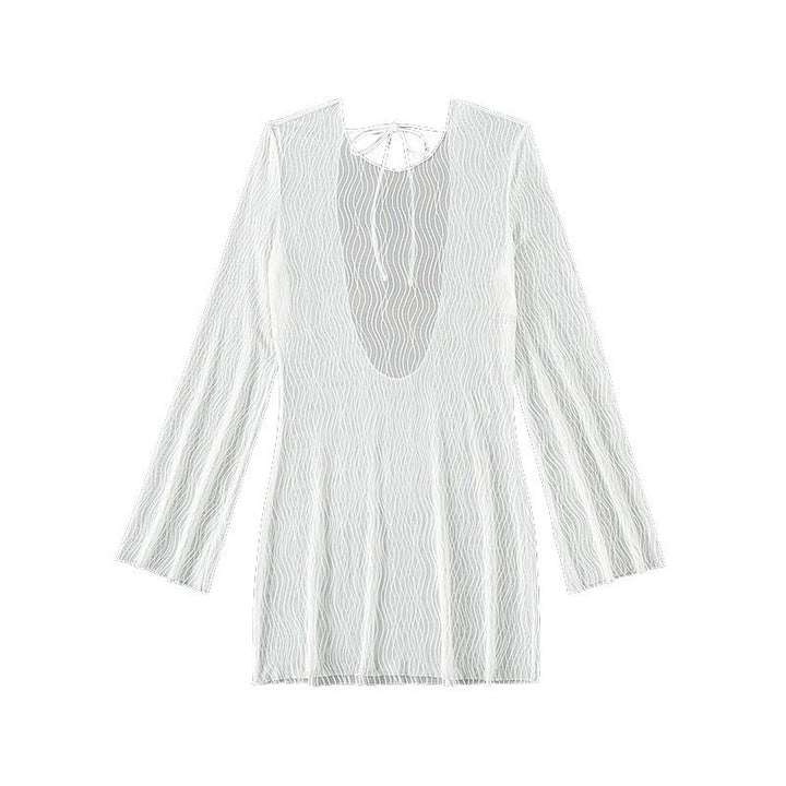 Damen Langarm Strandkleid Drune