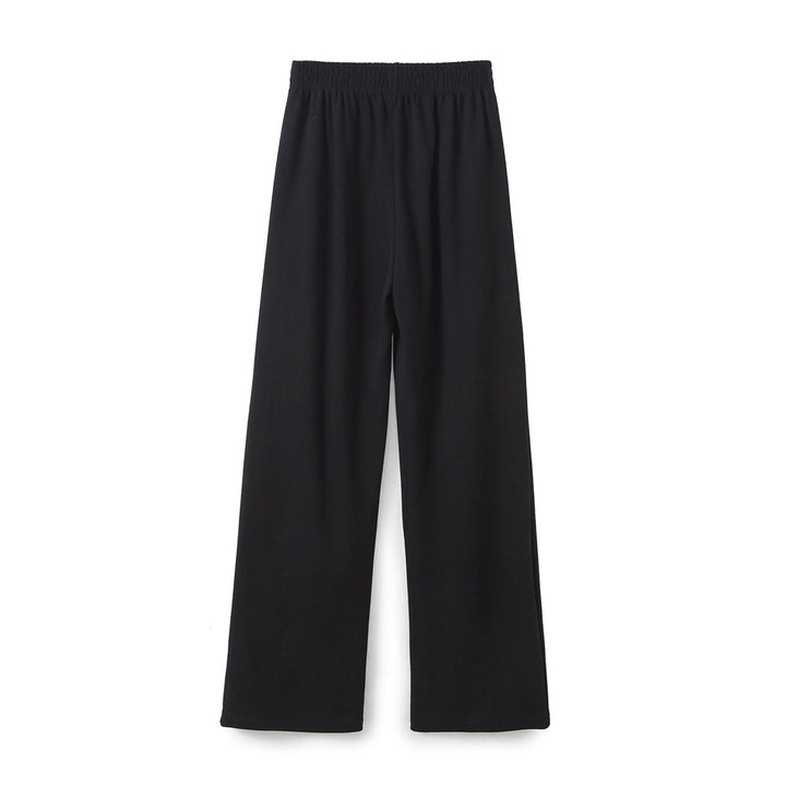 Damen nan weite Komfort-Loungehose mit elastischem Komfortbund, mittigem Schlitz und fließender Palazzo-Silhouette Drune