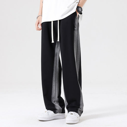 Herren Oversize Trainingshose mit kontrastseitigem Panel, Tunnelzug & geradem Bein Drune