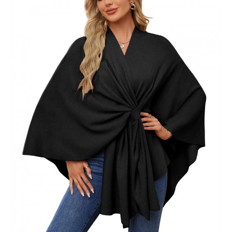 Damen modischer Wickelmantel mit trendigem Design Drune