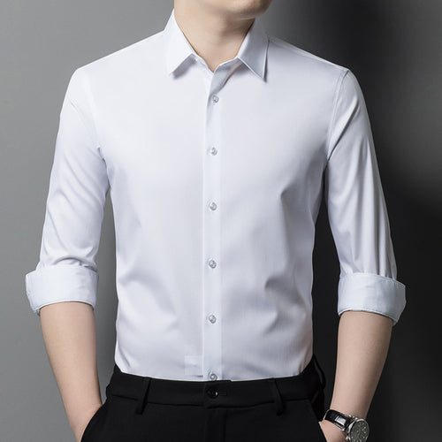 Herren Langarmhemd mit feinem Glanz und bequemer Passform Drune