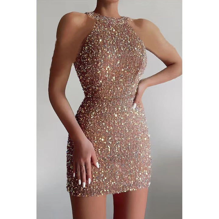 Damen Glitzerndes Partykleid Drune