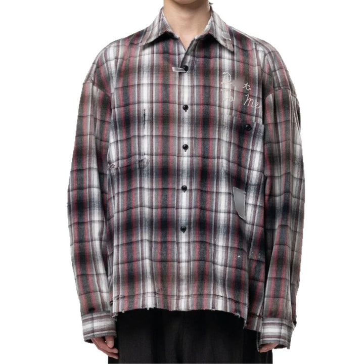 Herren Oversized Karierter Hemdsjacke