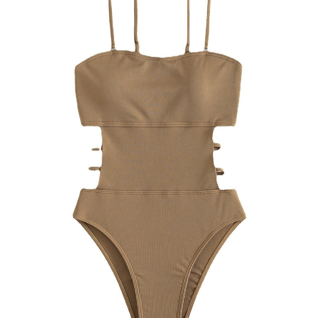 Damen Hochtaillierter Bikini mit elegantem Cut-Out und verstellbaren Trägern Drune