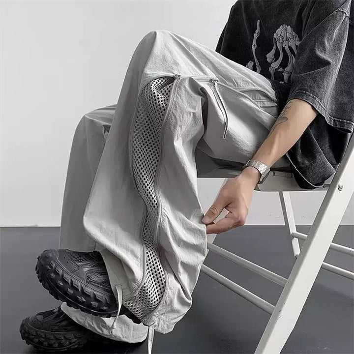 Herren lässige Cargo-Hose mit atmungsaktiven Netzdetails und funktionalen Reißverschlüssen Drune