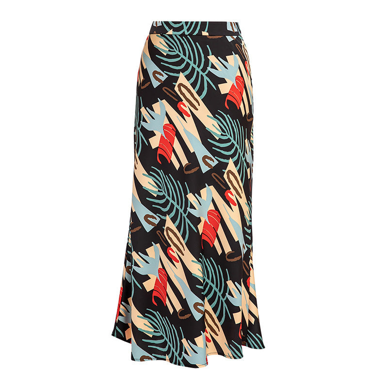 Damen Eleganter Maxirock mit kreativem Muster Drune