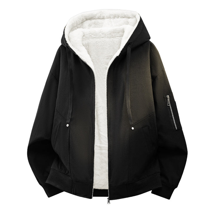 Herren Bequeme Fleecejacke mit Hoodie Drune