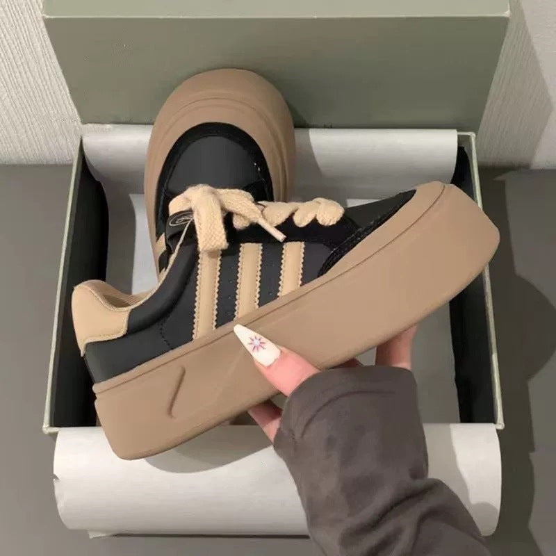 Damen Plattform-Sneaker mit strapazierfähigem Obermaterial und extrahoher Sohle Drune