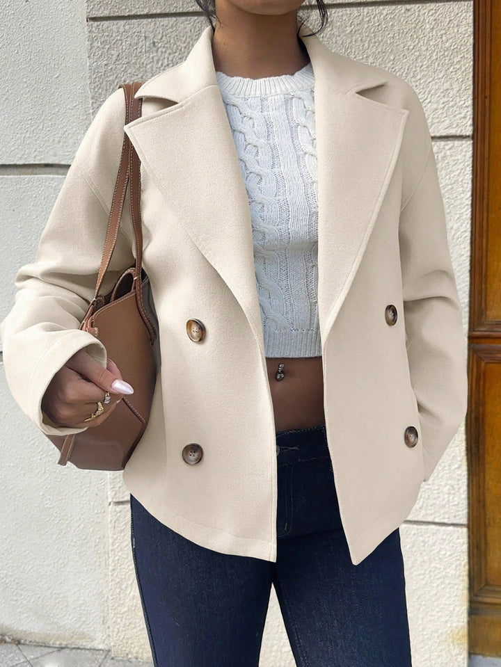 Damen Kurzblazer im Doppelreiher mit weitem Revers Drune