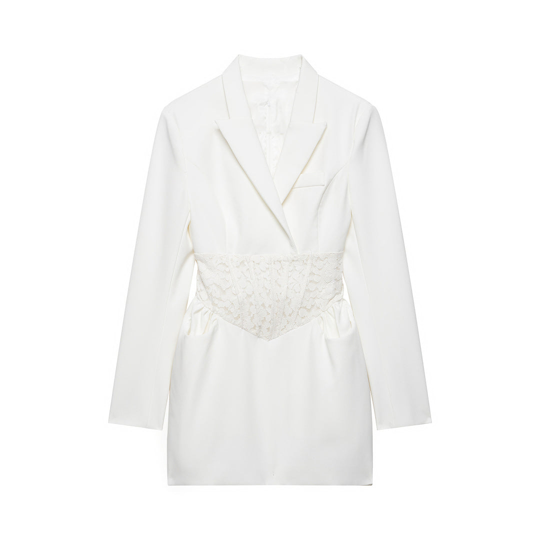 Damen Tailliertes Blazerkleid mit eingearbeiteter Spitzen‑Korsage Drune
