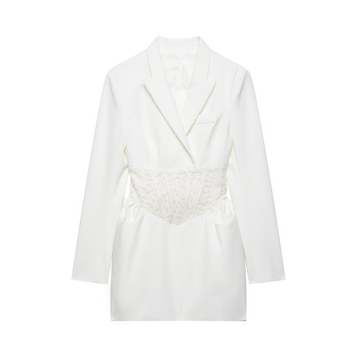 Damen Tailliertes Blazerkleid mit eingearbeiteter Spitzen‑Korsage Drune