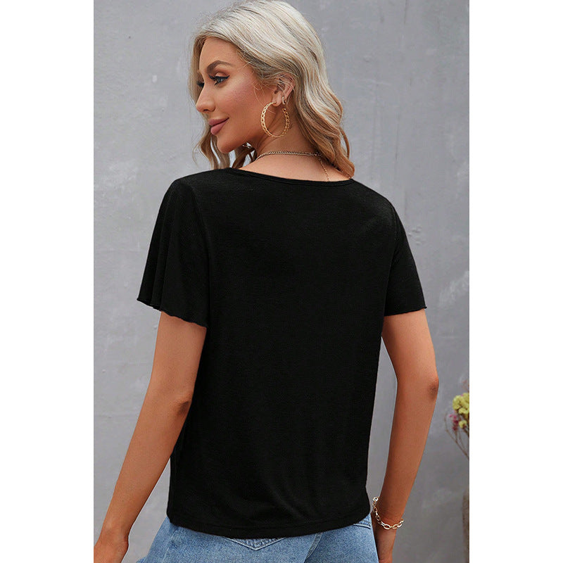Damen T-Shirt mit modernem Schnitt und modischen Schnittdetails Drune
