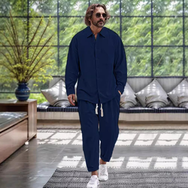 Herren Freizeitanzug im modernen Oversize-Schnitt mit hochwertiger Baumwollmischung Drune