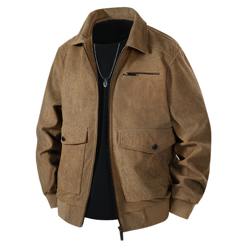 Herren Lässige Cordjacke mit praktischen Taschen Drune