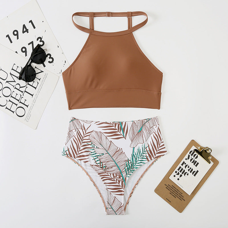 Damen Hochtailliertes Bikini-Set mit stylischem Crop-Top Drune
