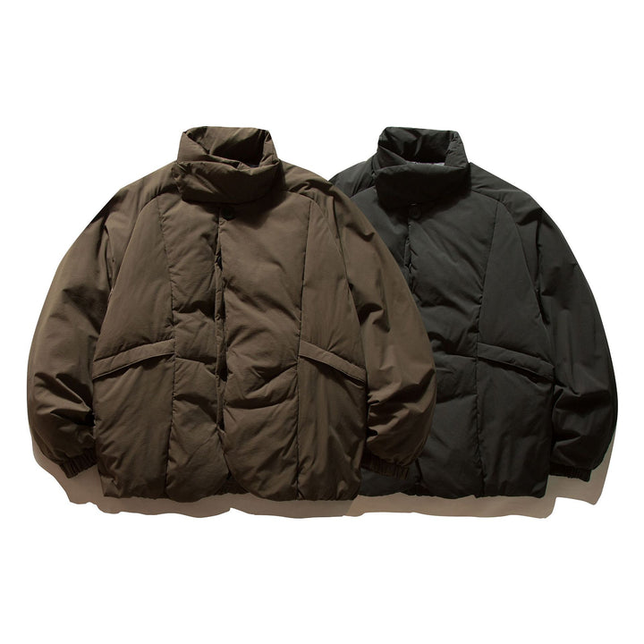 Herren Boxy Thermo-Pufferjacke mit überlappendem Stehkragen und aufgesetzten Klappentaschen Drune