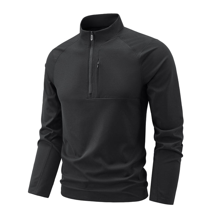 Herren technischer Thermo-Halbzip-Pullover mit Stehkragen und Brustreißverschlusstasche Drune