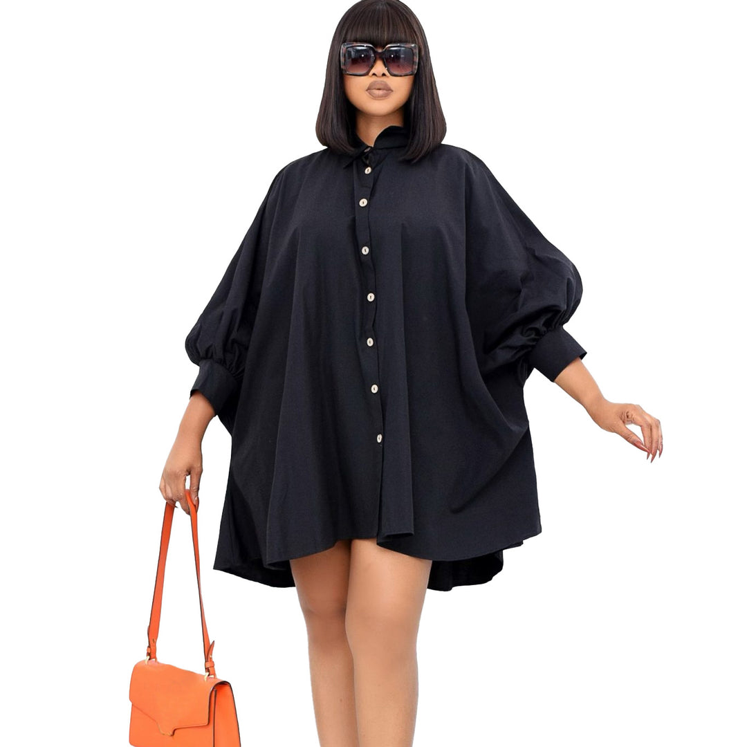 Damen Bluse mit oversized Schnitt und eleganten Knöpfen Drune