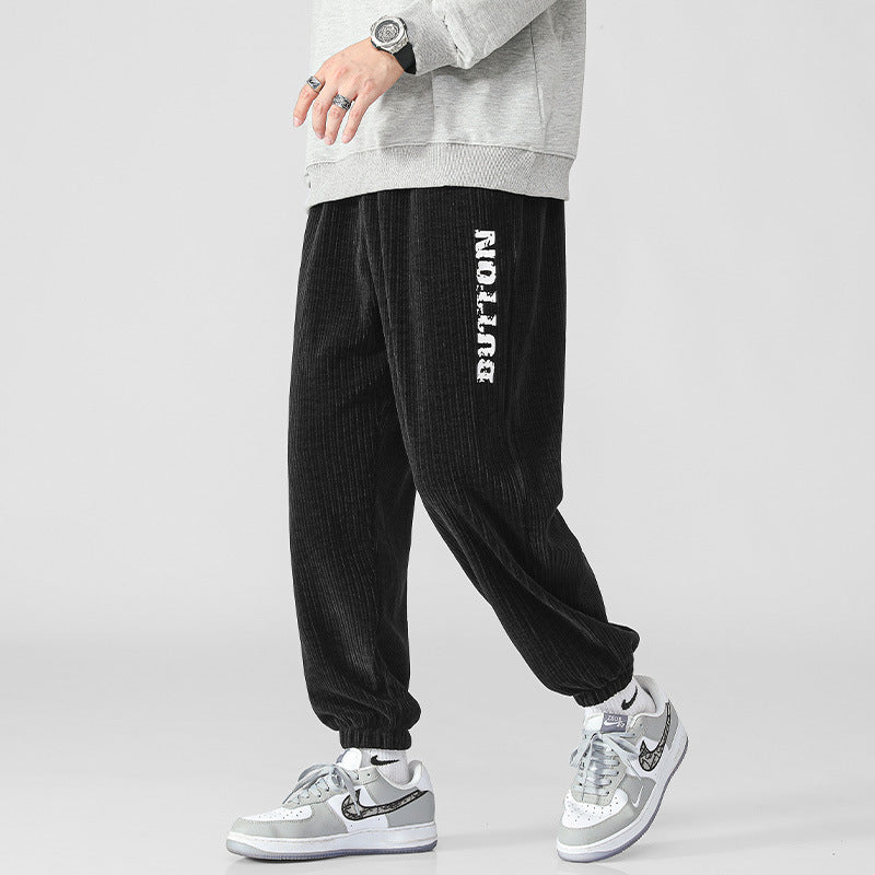 Herren Weiche Cord-Jogginghose im Relaxed-Fit mit elastischem Bund und Bündchen Drune