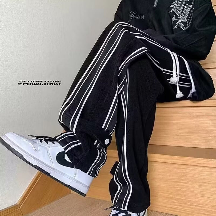 Herren Modische Relaxed-Fit Jogginghose mit seitlichen Streifen Drune