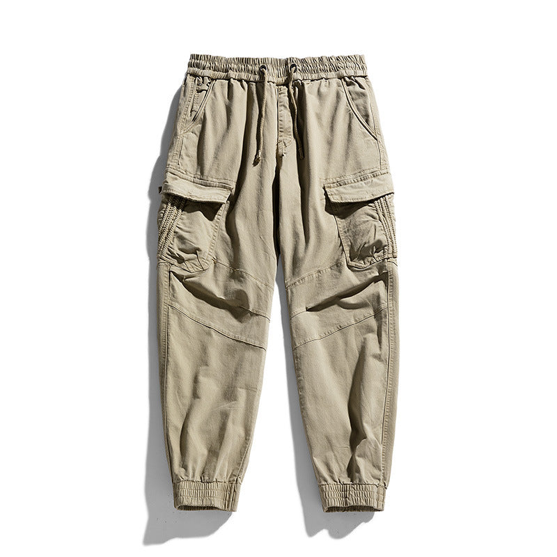 Herren Cargo-Joggerhose mit ergonomischen Kniepasse, elastischem Tunnelzugbund und großvolumigen Klappentaschen Drune