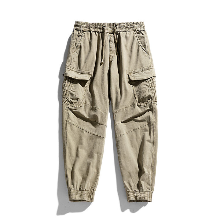 Herren Cargo-Joggerhose mit ergonomischen Kniepasse, elastischem Tunnelzugbund und großvolumigen Klappentaschen Drune