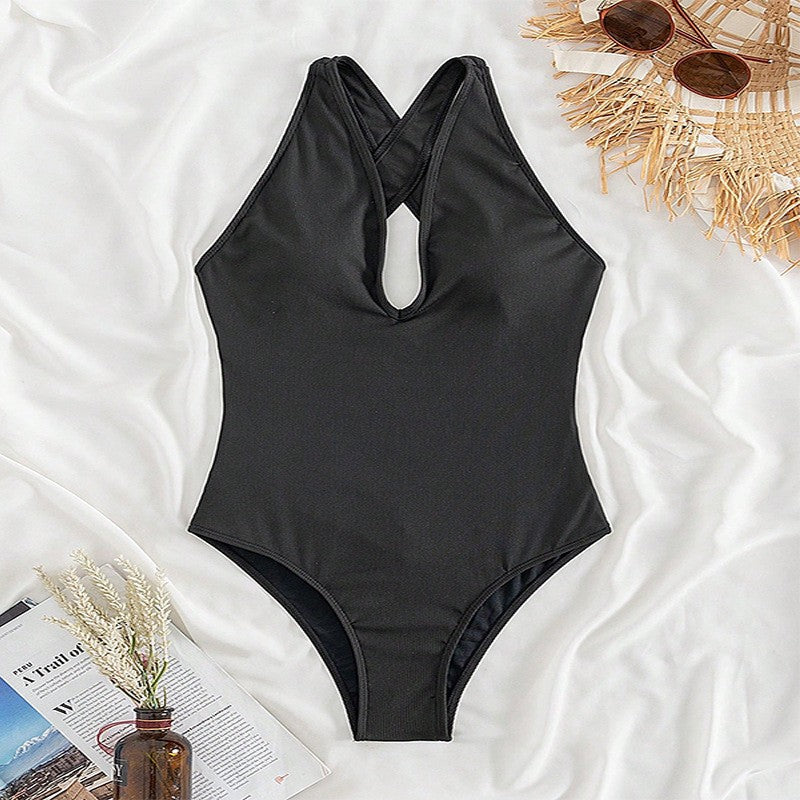 Damen Hochwertiger Badeanzug mit tiefem V-Ausschnitt und raffiniertem Design Drune