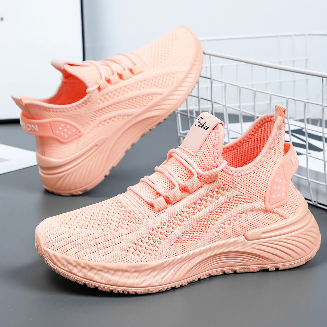 Damen Sportliche Lauf-Sneaker mit atmungsaktiver Mesh-Oberfläche und dämpfender Sohle Drune