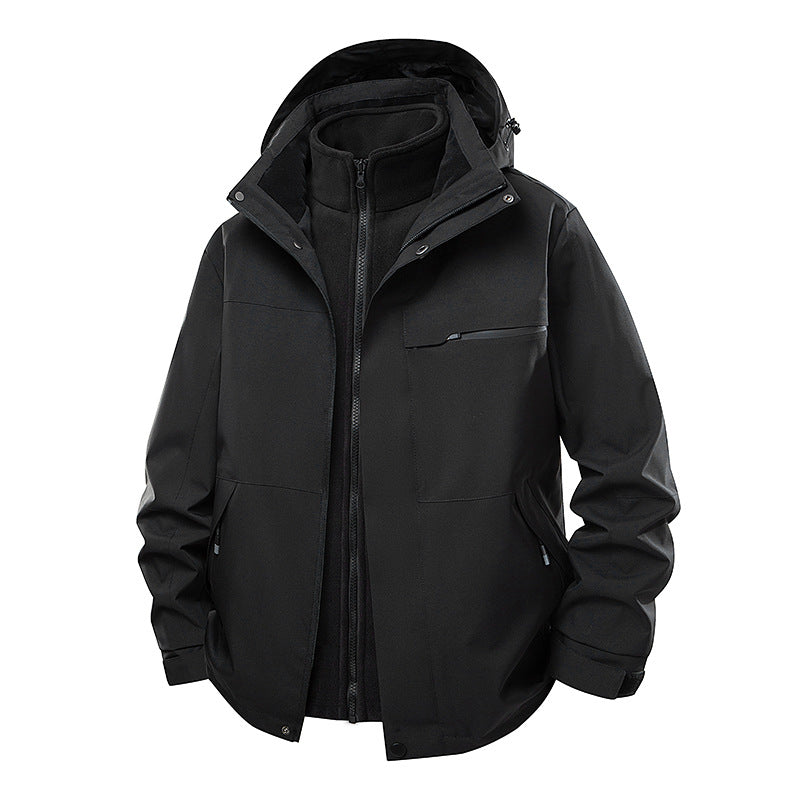 Herren Wasserdichte Outdoor-Jacke mit verstellbarer Kapuze Drune