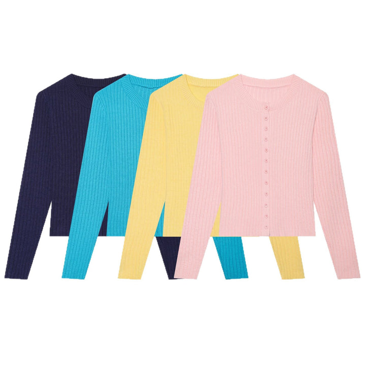 Damen Feinstrick‑Cardigan mit Rippstruktur und durchgehender Knopfleiste Drune