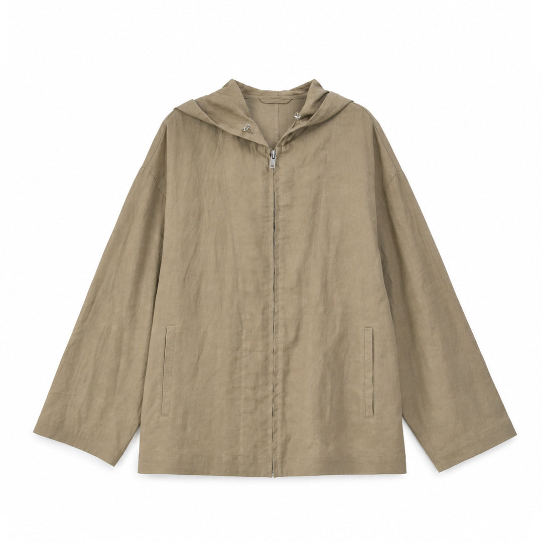 Damen Leichte Kapuzenjacke aus Leinen Drune