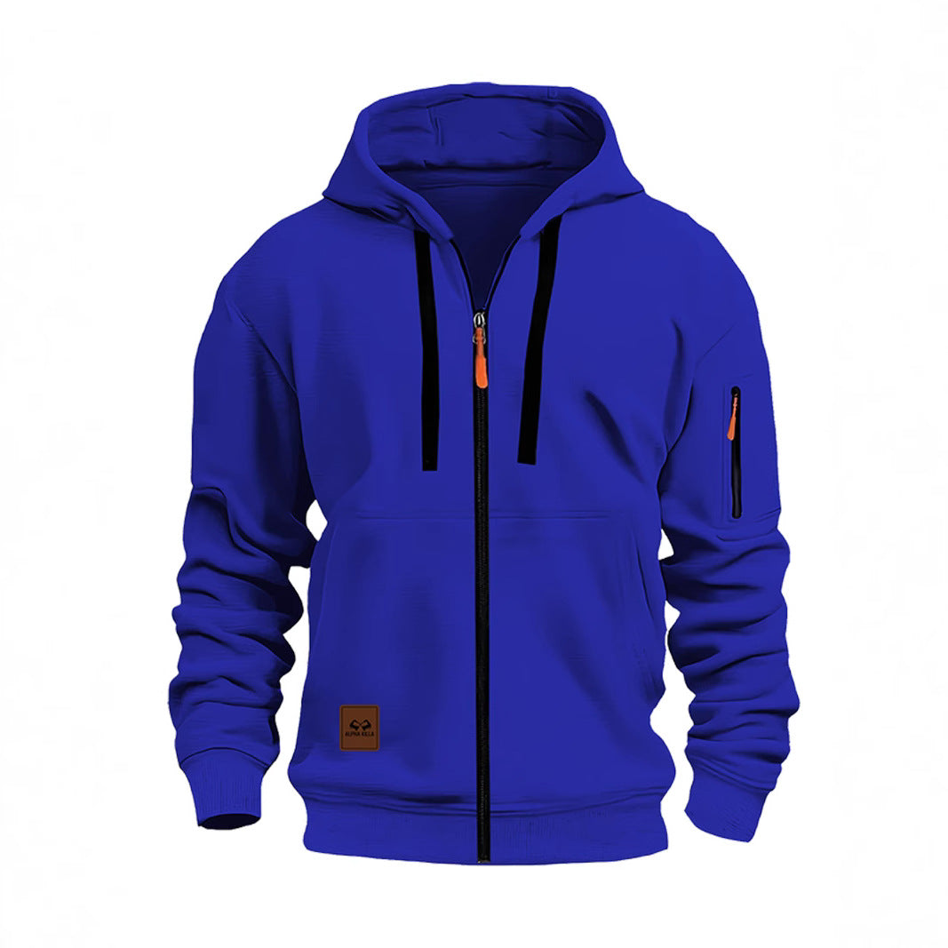 Herren Sportliche Fleecejacke mit Kapuze Drune