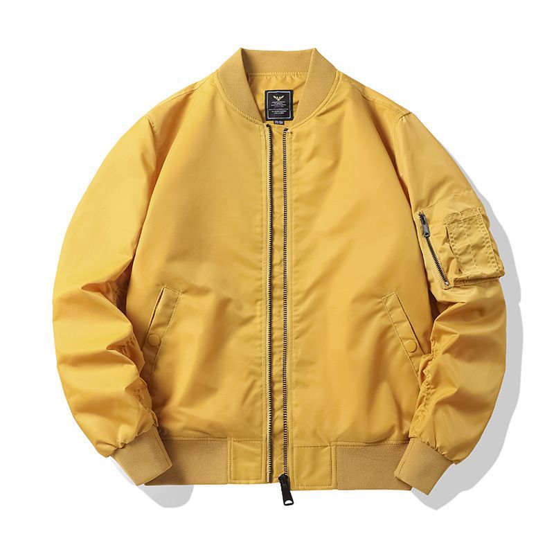 Men's  matte nylon flight bomber jacket with sleeve utility pocket and ribbed trims Drune