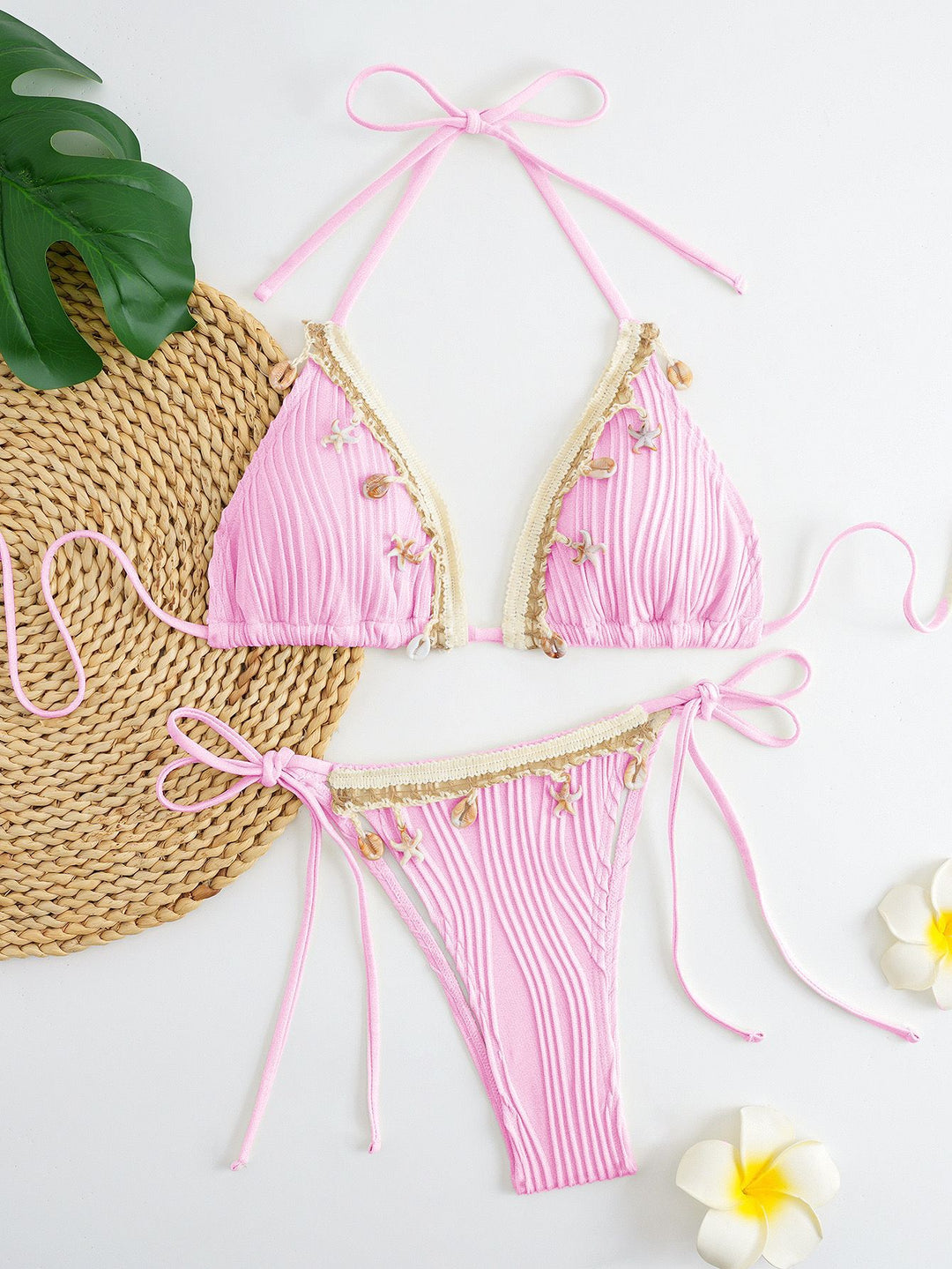 Damen Triangel-Bikini mit Raffinierten Schmuckdetails Drune