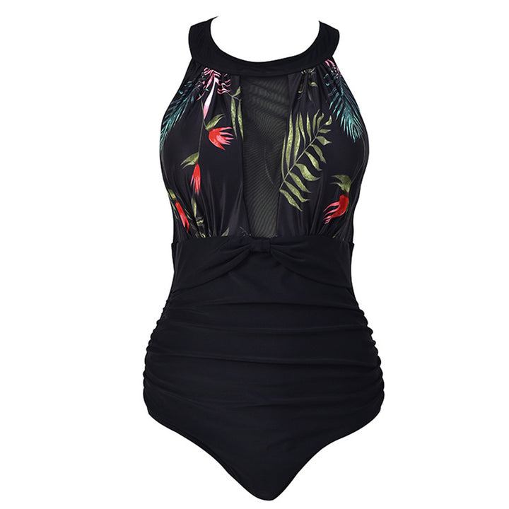Damen Eleganter Einteiler Badeanzug mit transparenten Einsätzen Drune